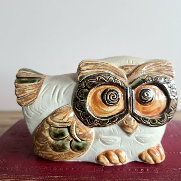 Vintage ceramic owl piggy bank. Japan. - Picture 2 of 5